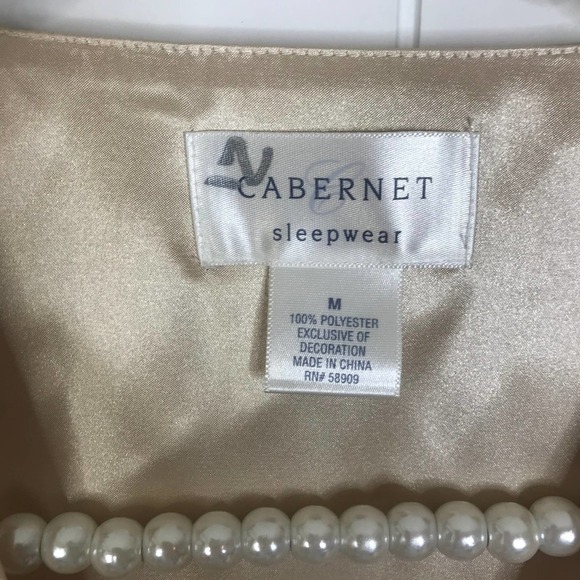 Cabernet Sleepwear Nightgown and Robe Set Champangne Color SZ M - Picture 13 of 16